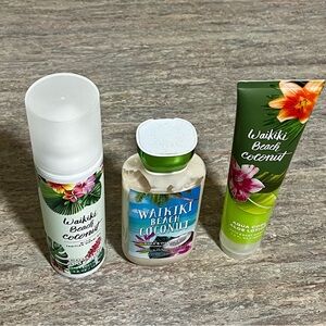 Bath and Body Works Discontinued Waikiki Beach Coconut Body Care Set